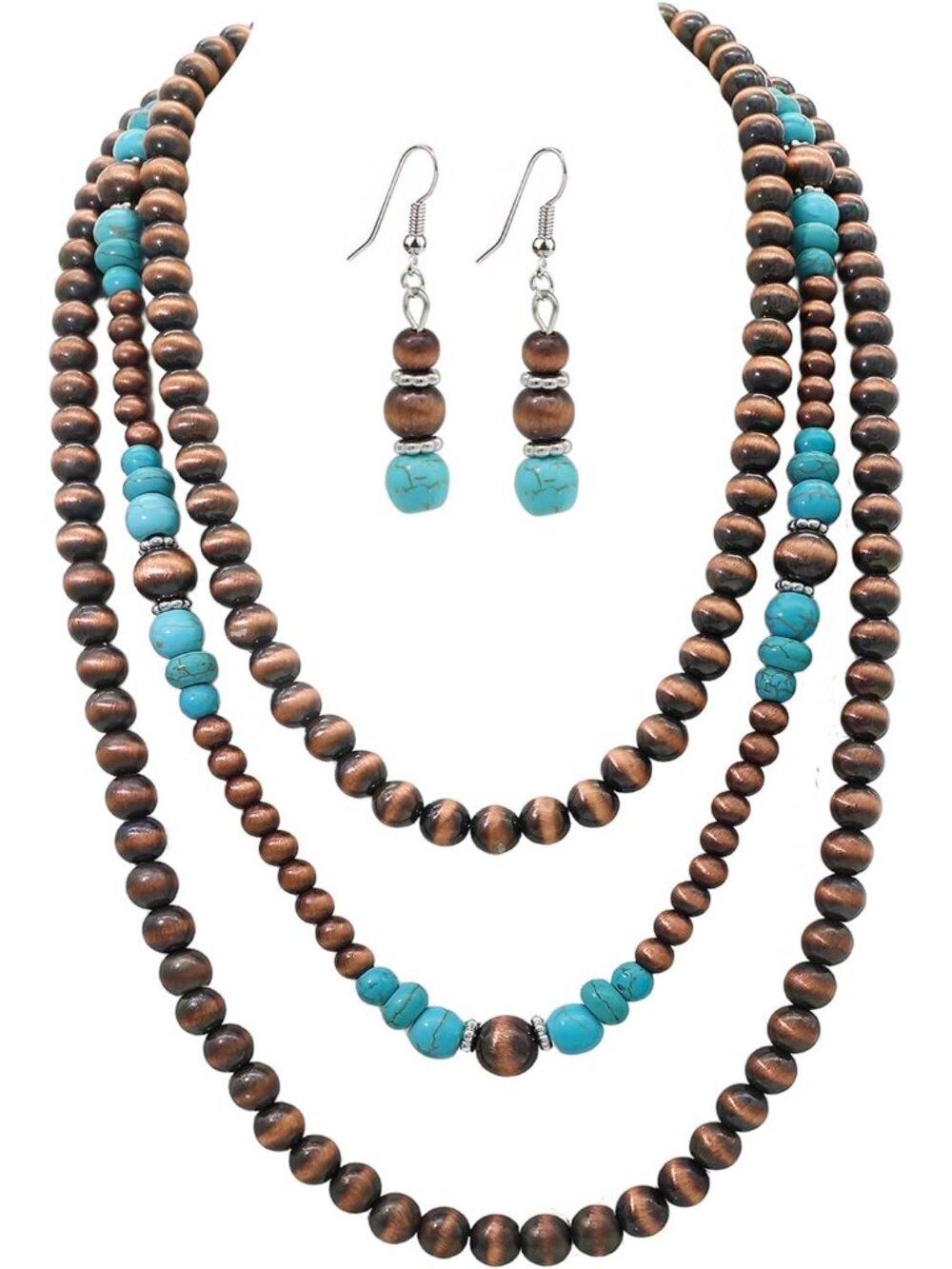 Multi strand Navajo Pearl Necklace Layer Navajo Pearls Western Jewelry for Women